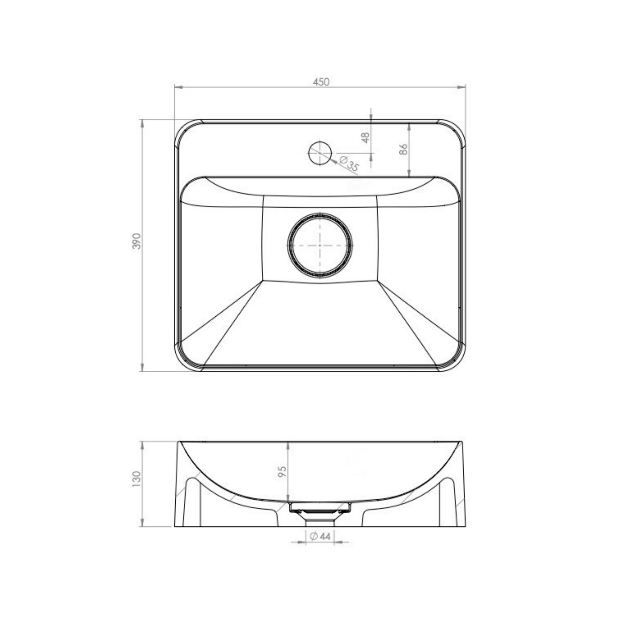 Rysunek techniczny umwyalka HANA